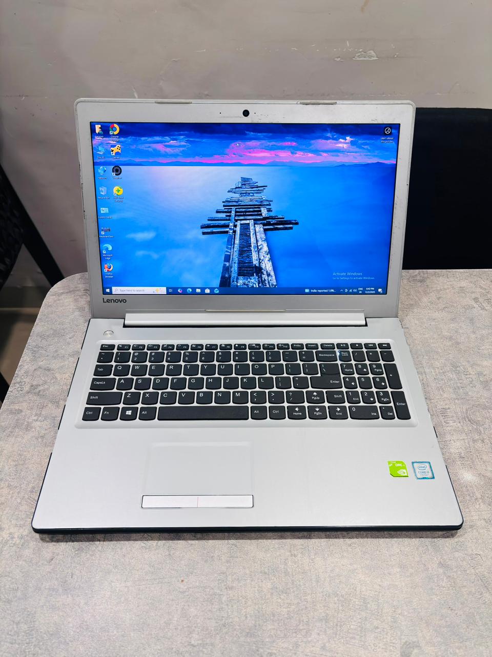 (32) Lenovo ideapad 310 | Core i5 7th Gen | 8GB Ram | 1TB HDD | Little bit body broken at the side of dvd writter filled with mseal for details please check 2nd image | With Bill / Bag / Charger / Keyboard / Mouse / Cleaning Gel