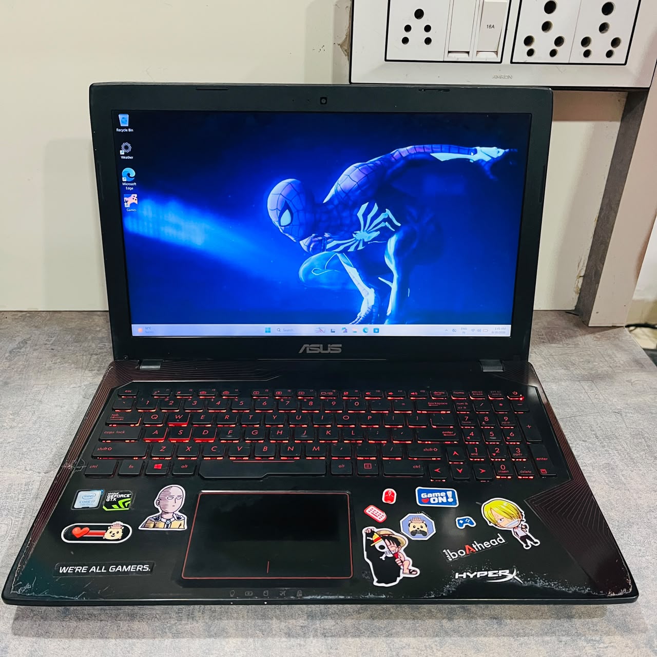 ASUS Gaming FX553V | Intel Core i7 7th Gen 7700HQ | 8GB RAM | 128GB NVMe SSD + 1TB SATA HDD | NVIDIA GeForce GTX 1050 4GB Dedicated + 3.9GB Shared = Total 7.9GB GPU | backlight keyboard |Used Gaming Laptop